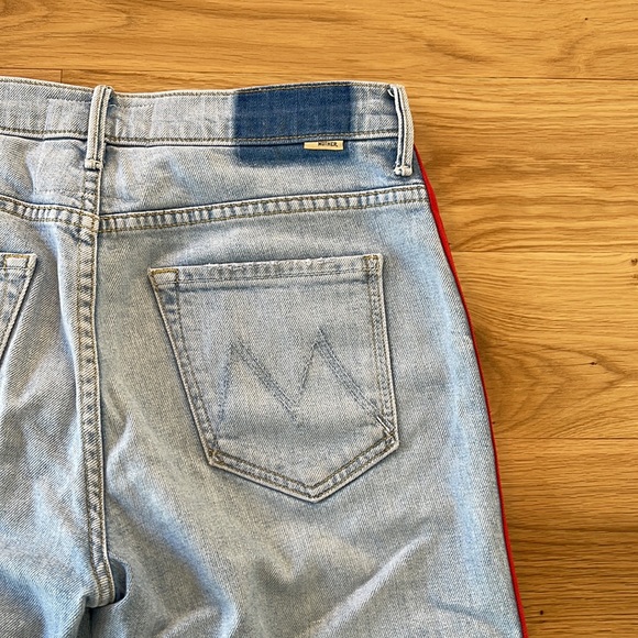 NWOT MOTHER THE INSIDER CROP STEP FRAY THANKS AGAIN RACER STRIPE WIDE LEG JEANS - Picture 12 of 13